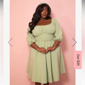 Vixen by Micheline Pitt Matcha Green Vacation Dress